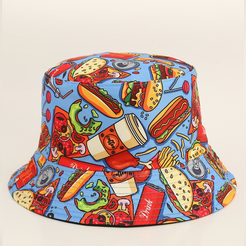 

Cartoon Food Bucket Hat, Multicolor
