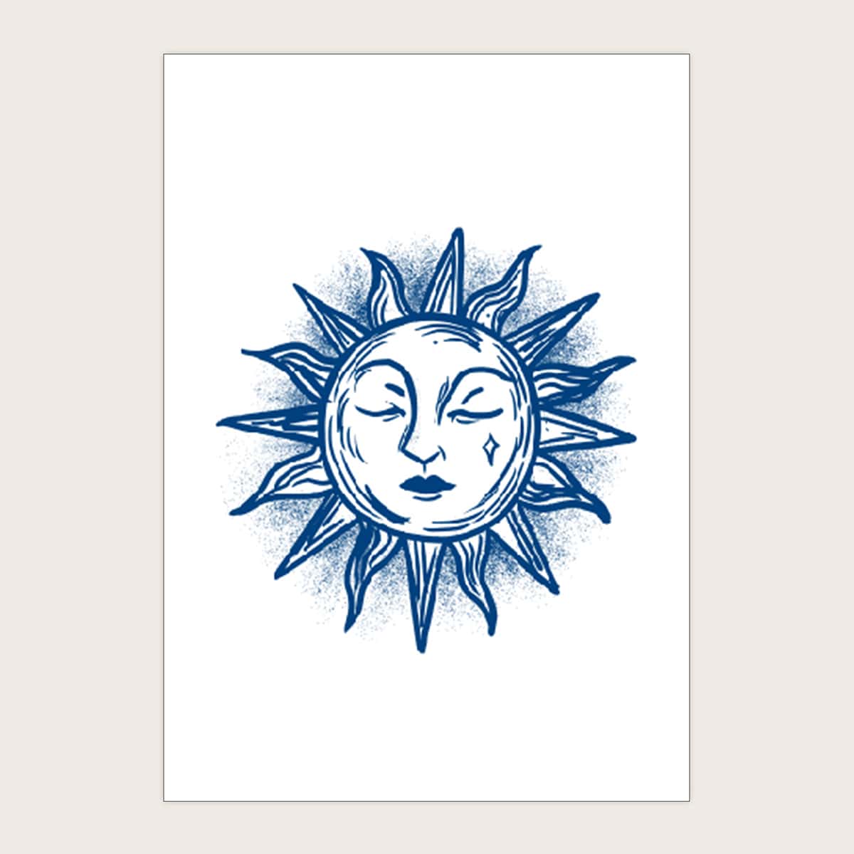 

1sheet Sun Pattern Tattoo Sticker, Blue