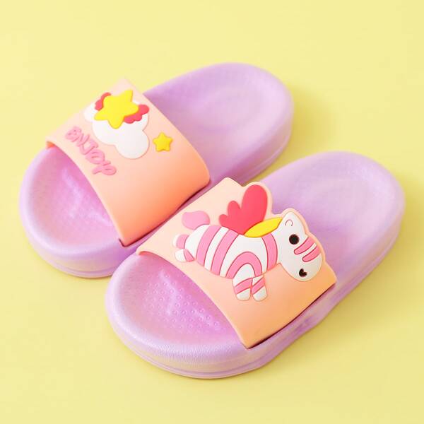 

Toddler Girls Cartoon Graphic Slides, Purple