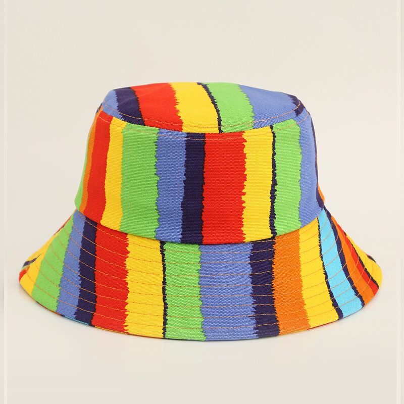 

Rainbow Stripe Bucket Hat, Multicolor