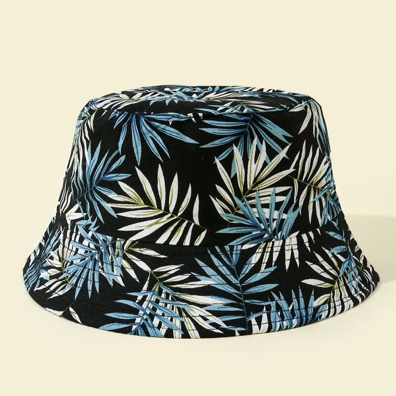 

Leaf Print Bucket Hat, Multicolor