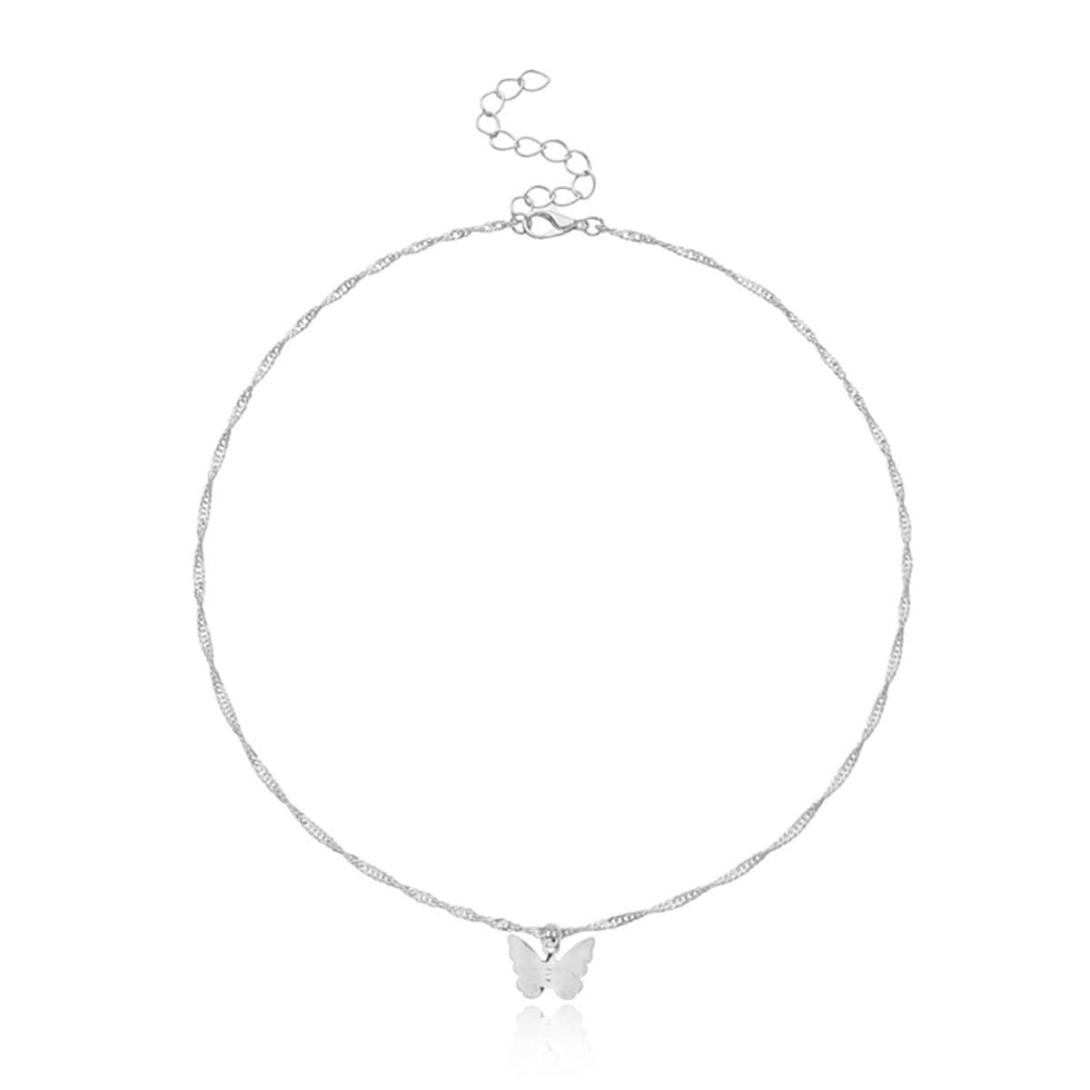 

Butterfly Pendant Necklace, Silver