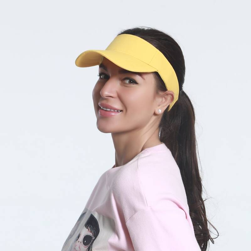 

1pc Solid Visor Hat, Yellow