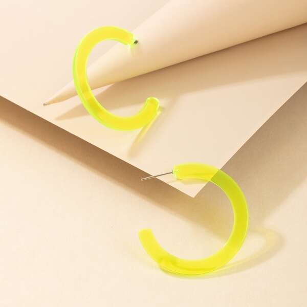 

Cuff Hoop Earrings, Neon