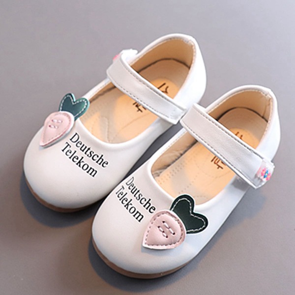 

Toddler Girls Letter Graphic Velcro Strap Flats, Beige