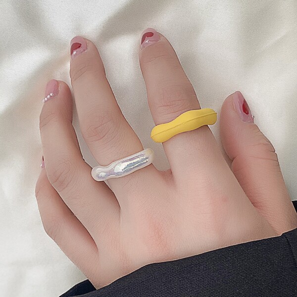 

2pcs Resin Ring, Multicolor