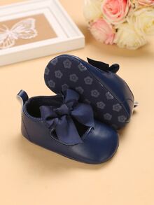 Baby Boy Bow Decor Flats