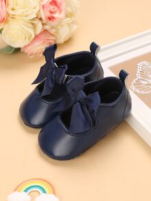 Baby Boy Bow Decor Flats