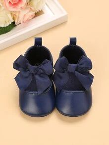 Baby Boy Bow Decor Flats