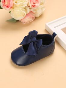 Baby Boy Bow Decor Flats