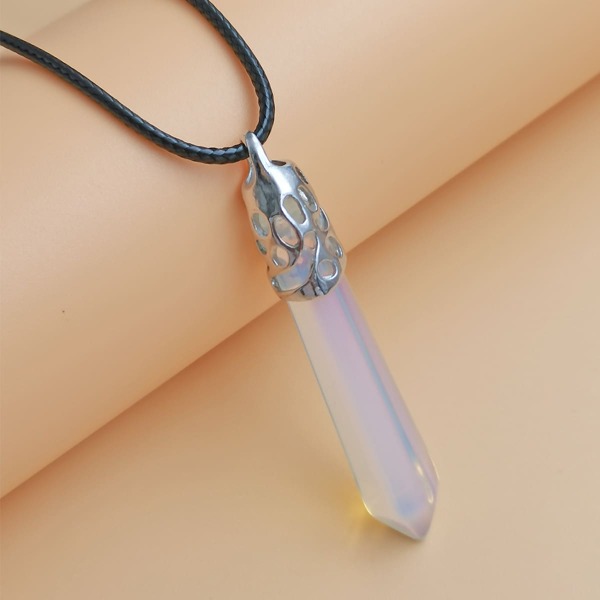 

Geo Stone Charm Necklace, White