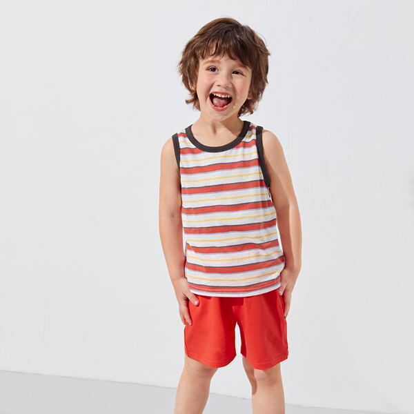 

Toddler Boys Striped Tank Top and Shorts Set, Multicolor