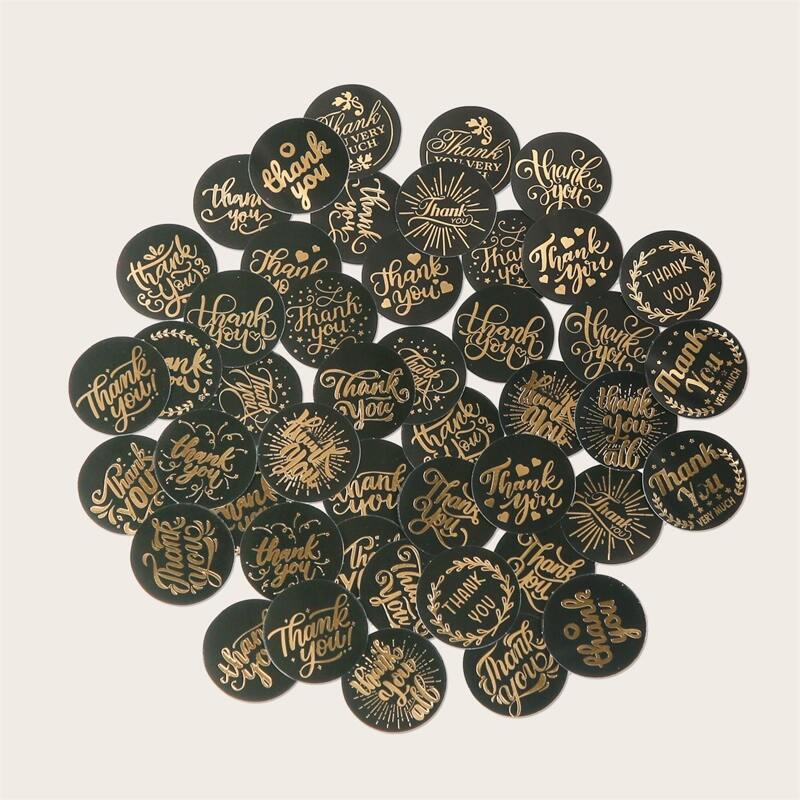 

46pcs Slogan Graphic Sealing Sticker, Multicolor