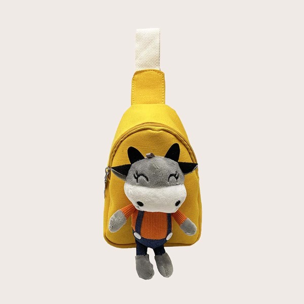 

Kids Cartoon Decor Sling Bag, Yellow