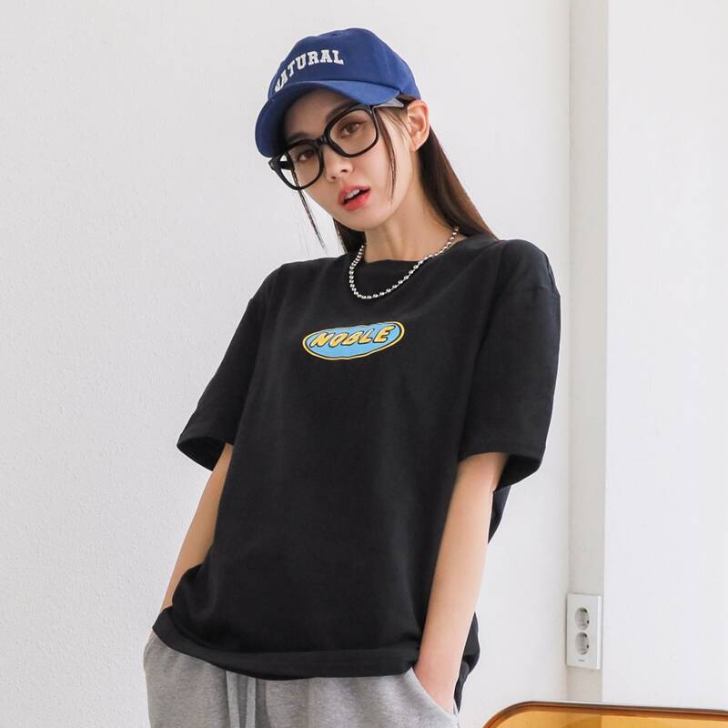 

Letter Graphic Drop Shoulder Tee, Black