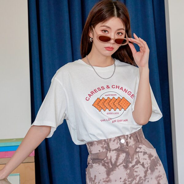 

Letter Graphic Drop Shoulder Tee, White