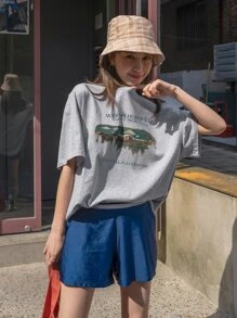 DAZY Áo thun Đồ họa Giải trí - Xám - Xem 5