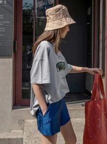 DAZY Áo thun Đồ họa Giải trí - Xám - Xem 6