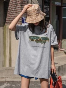 DAZY Áo thun Đồ họa Giải trí - Xám - Xem 7