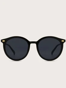 Gafas de moda con lentes redondos - Gris Oscuro - Ver 3