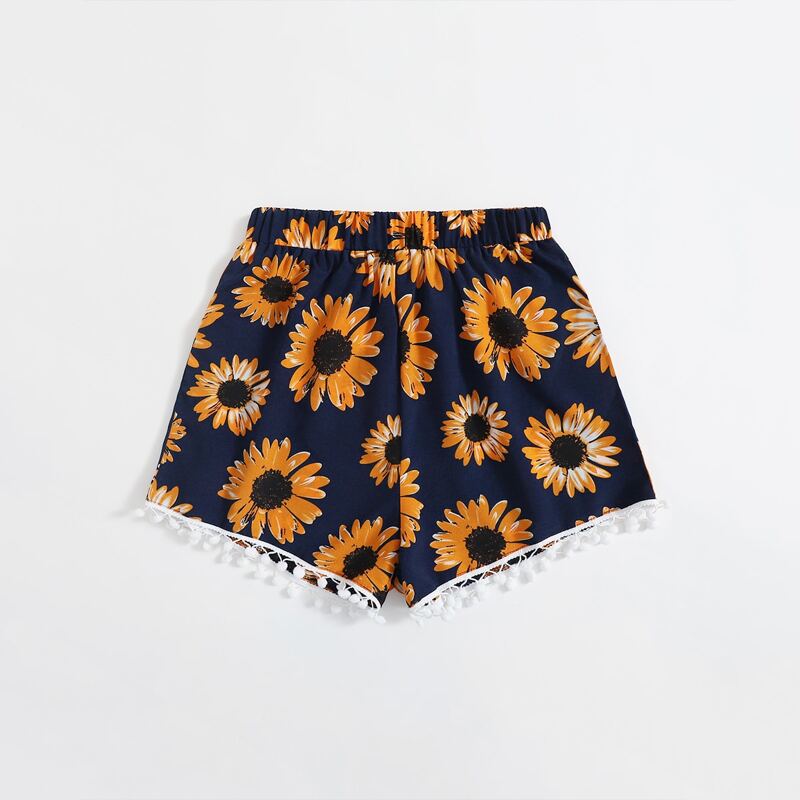 

Sunflower Print Shorts, Multicolor
