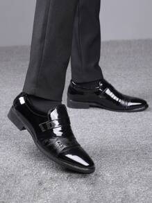 Men Patent Dress Shoes - Black - View 2