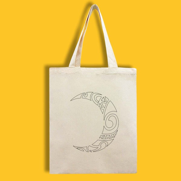 

Moon Graphic Shopper Bag, Beige