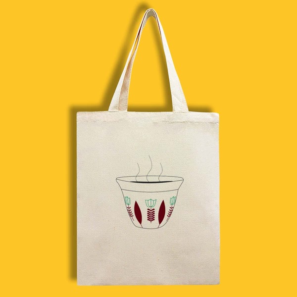 

Cartoon Graphic Shopper Bag, Beige