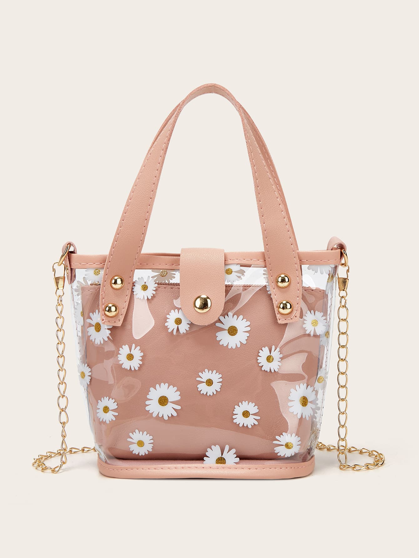 floral graphic satchel bag
