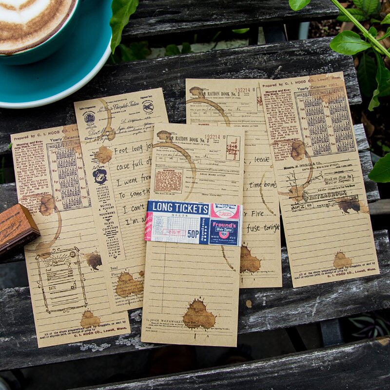 

1pc Vintage Pattern Random Material Paper, Multicolor