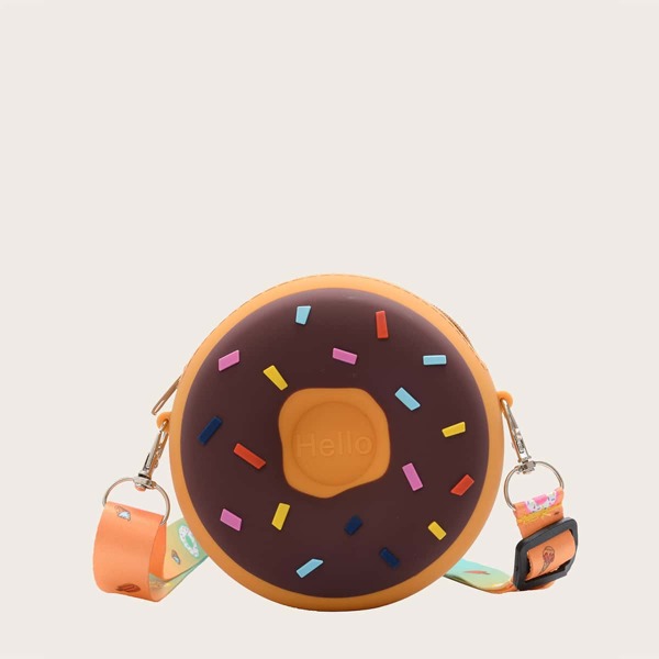 

Girls Donuts Design Crossbody Bag, Brown