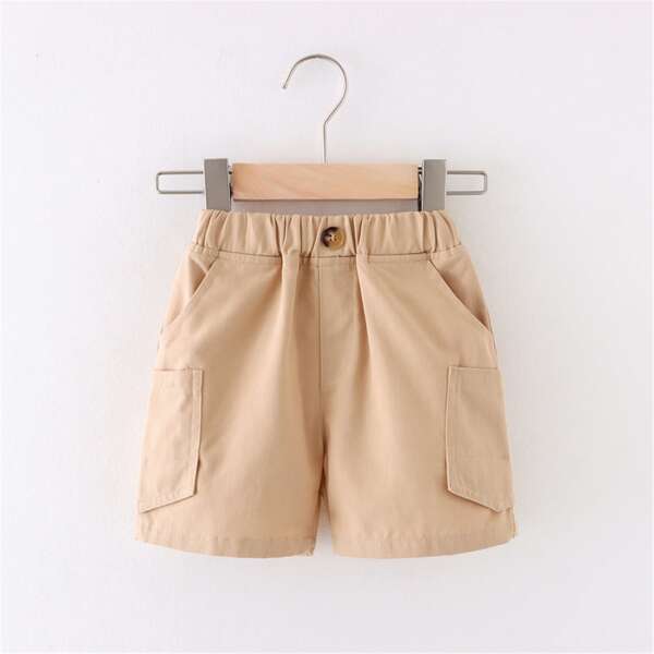 

Toddler Boys Pocket Patched Shorts, Apricot