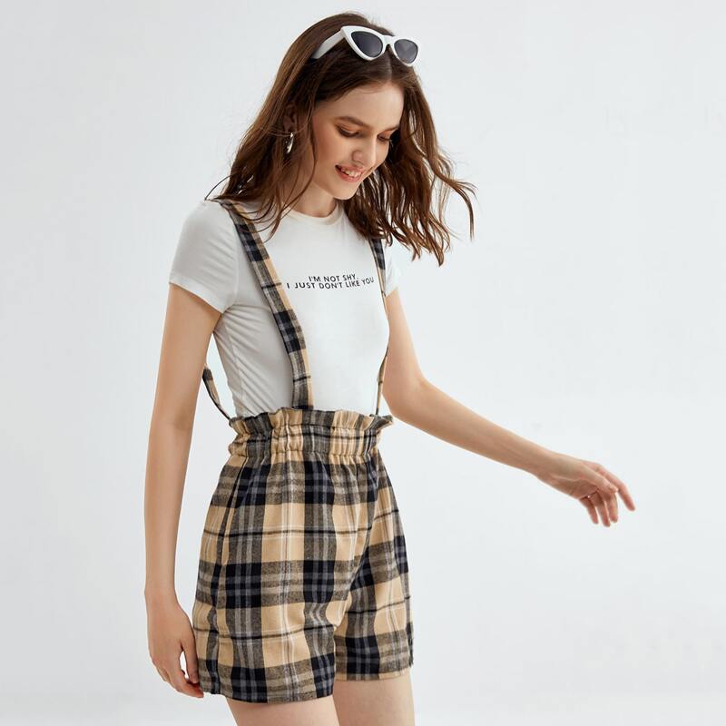 

Plaid Straps Shorts, Multicolor
