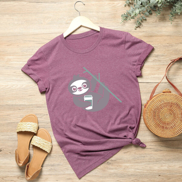 

Plus Koala Print Tee, Mauve purple