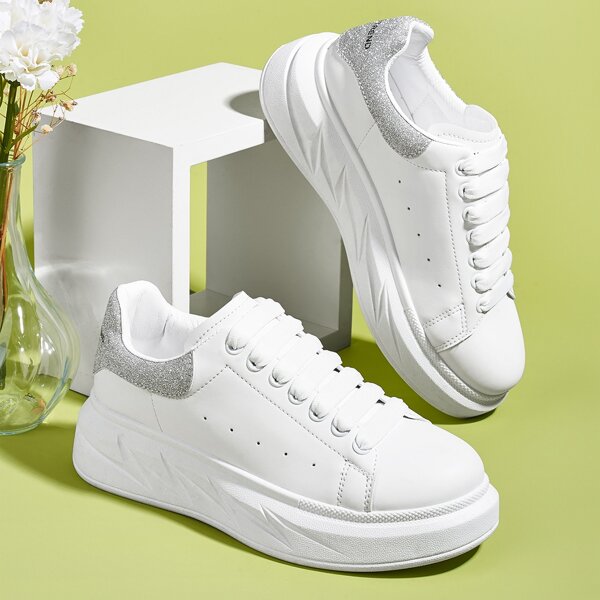 

Glitter Detail Skate Shoes, White