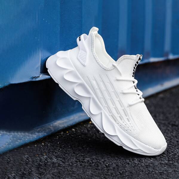 

Men Lace-up Decor Sneakers, White