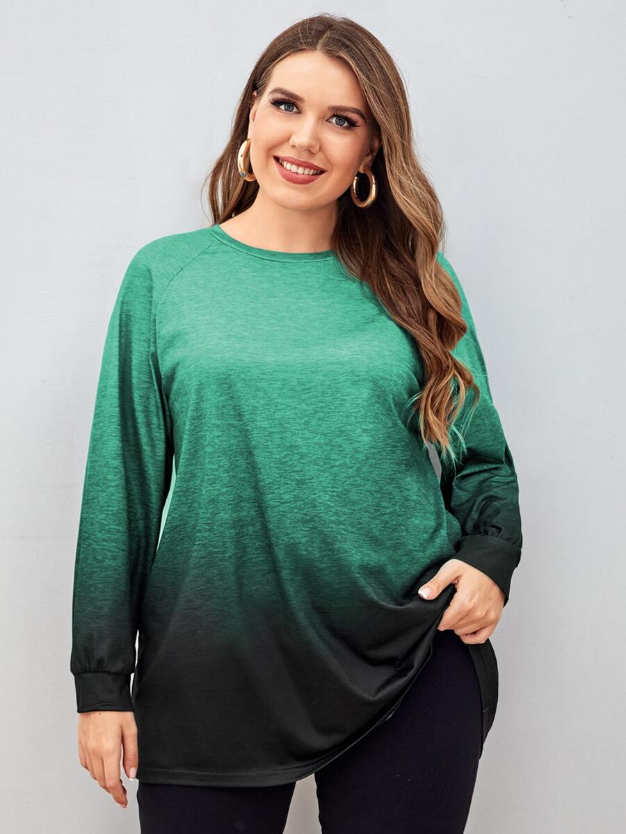 Camiseta de manga raglán con estampado de ombré - Multicolor - View 1
