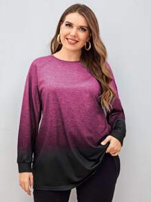 Camiseta De Manga Raglán Degradada Para Tallas Grandes - Multicolor - Ver 1