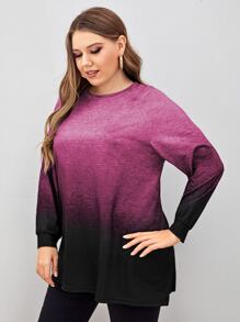 Camiseta De Manga Raglán Degradada Para Tallas Grandes - Multicolor - Ver 4