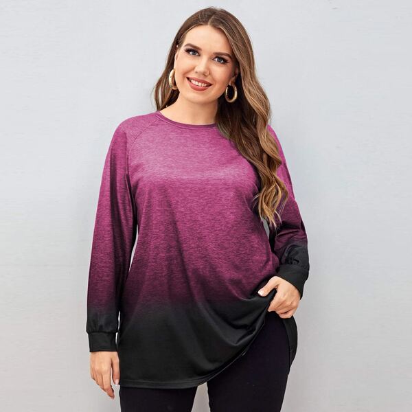 

Plus Ombre Raglan Sleeve Tee, Multicolor