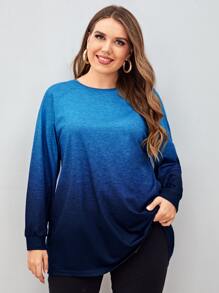 Camisetas de Tallas grandes Degradé Casual - Azul - Ver 1