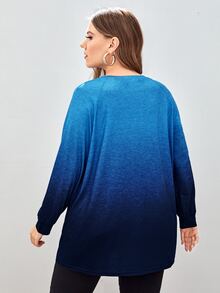 Camisetas de Tallas grandes Degradé Casual - Azul - Ver 2