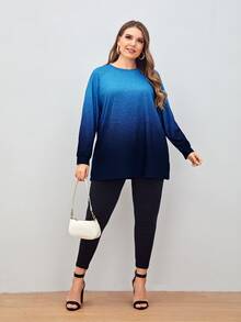 Camisetas de Tallas grandes Degradé Casual - Azul - Ver 3