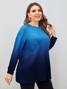Camisetas de Tallas grandes Degradé Casual - Azul - Ver 5