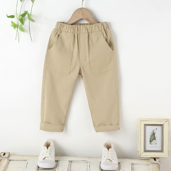 

Toddler Boys Solid Slant Pocket Carrot Pants, Khaki