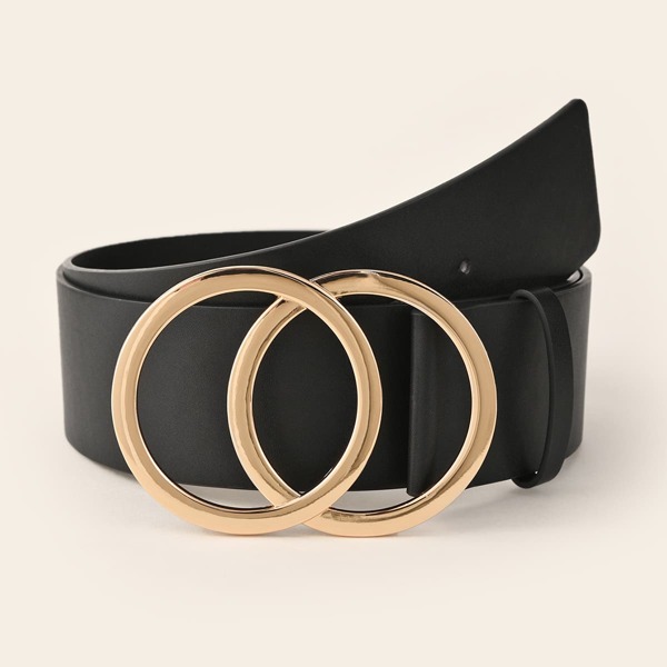 

133CM Plus Double O-ring Buckle Belt, Black