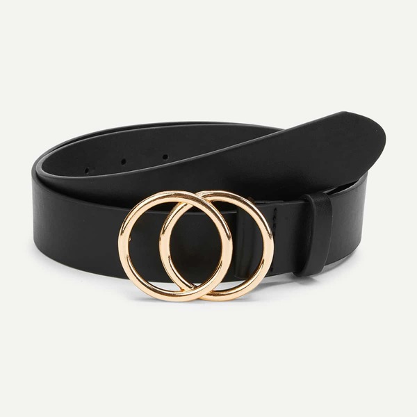 

140CM Metal Buckle Plus Size Belt, Black