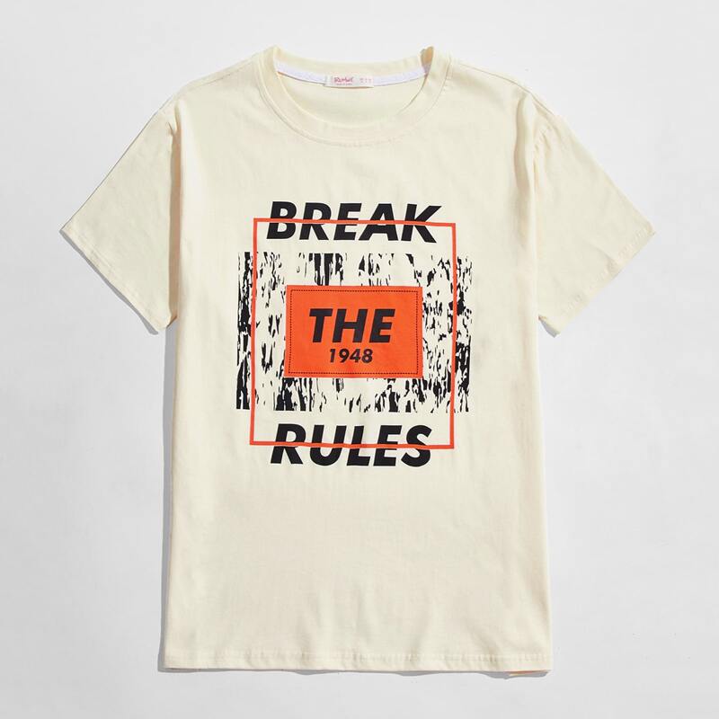 

Guys Letter Graphic Tee, Beige