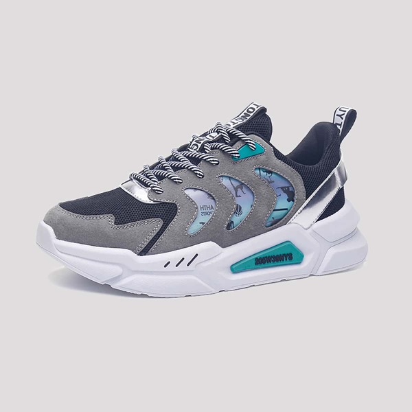 

Men Lace-up Front Colorblock Running Shoes, Multicolor