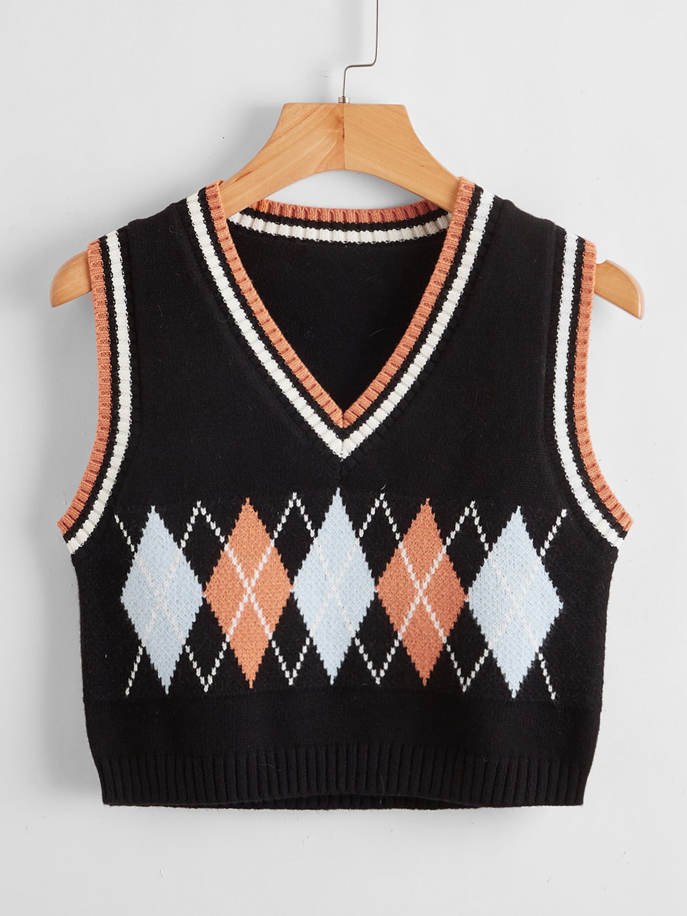 ★Seventeen DK着用★【Havism】ARGYLE PATTERN KNIT VEST ARGYLE PATTERN KNIT VEST - HAVISM | 60% - Asian Fashion